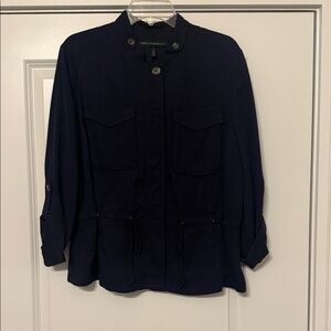 White House Black Market Dark Blue Utility Jacket